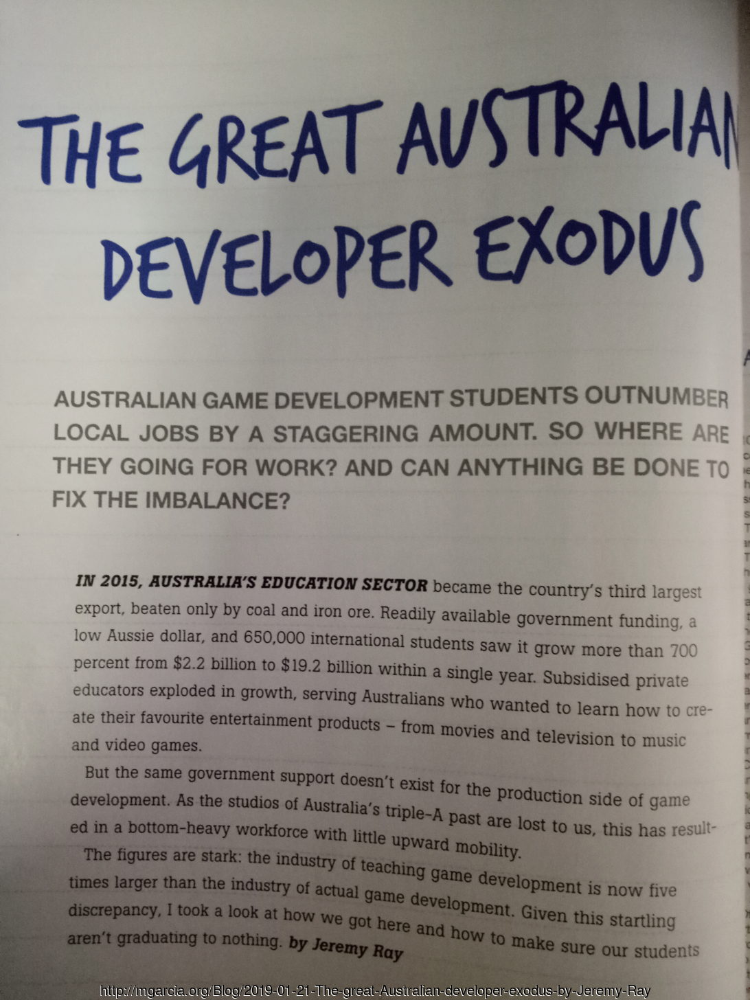 Image: The great Australian developer exodus by Jeremy Ray