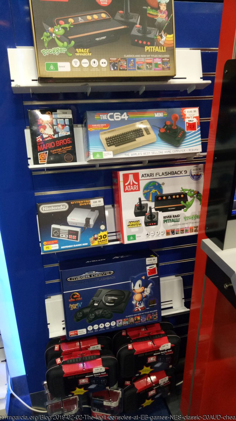 Image: Blog.2019-02-02-The-legit-consoles-at-EB-games-NES-classic-20AUD-cheaper